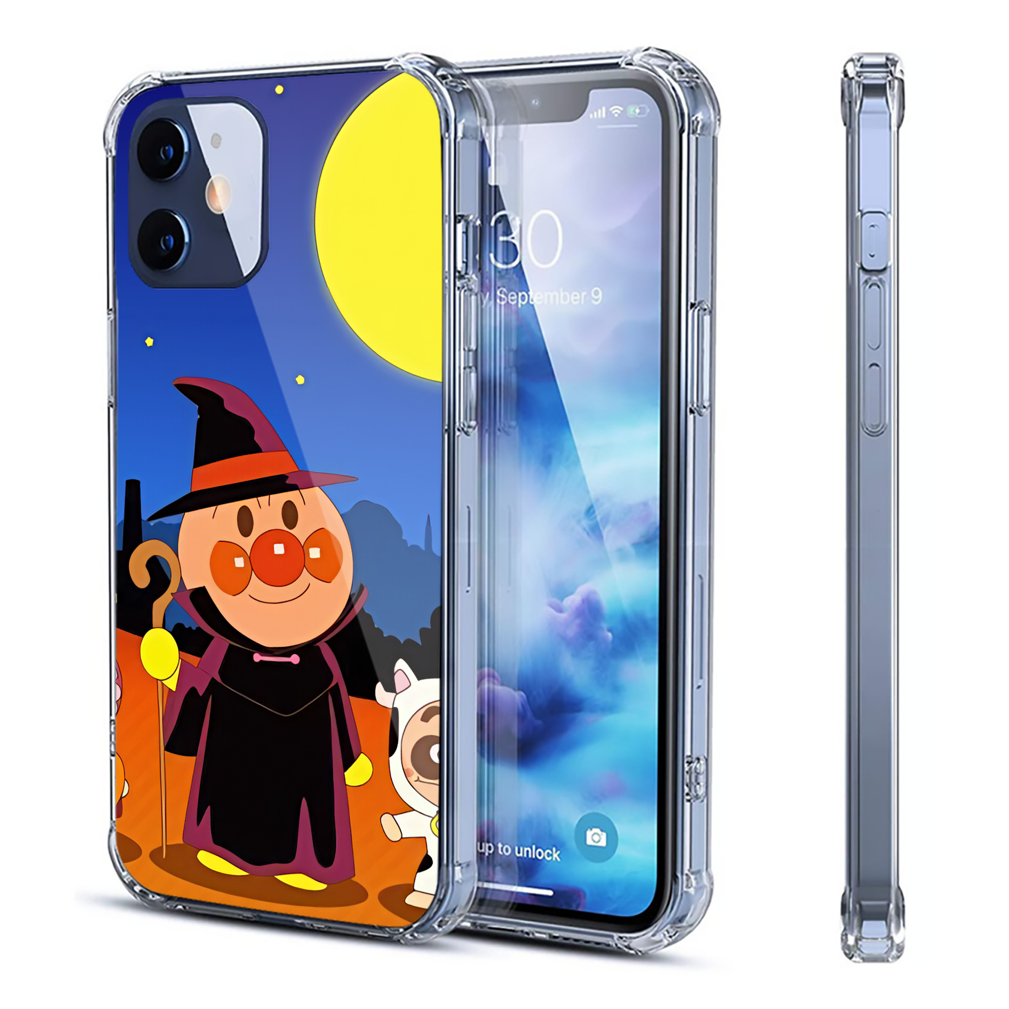 （画像用） アンパンマン Anpanman 【iPhone 12シリーズ対応】透明スマホケース（クリアソフトケース）